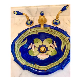 Italian Hand Painted Sink For Sale
