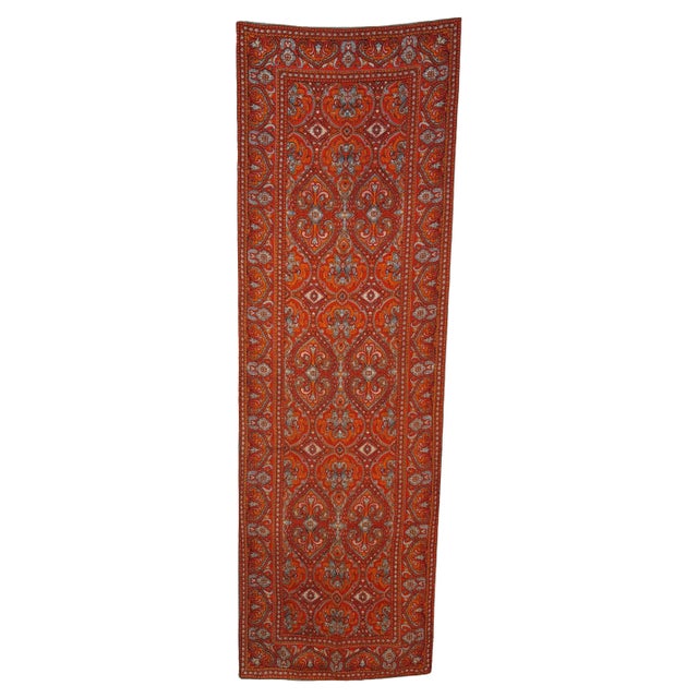 Late 20th Century Vintage Paisley Silk Oblong Scarf in Orange colors For Sale - Image 5 of 12