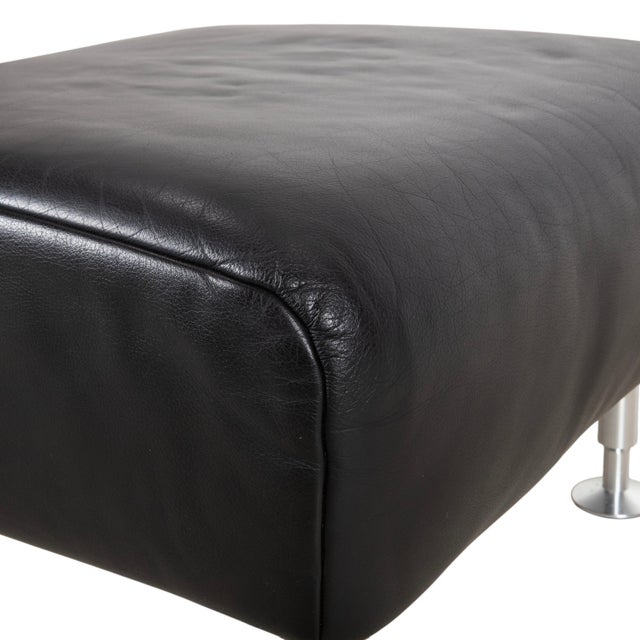 Modern 250 Leather Stool in Black by Rolf Benz For Sale - Image 3 of 12