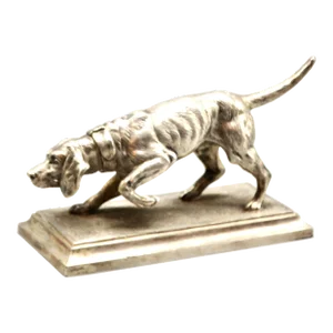 1900 Silver Plate Sculpture Model of a Pointer Dog