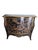 Elegant vintage Chinoiserie bombe chest by Drexel featuring a classic serpentine silhouette and richly detailed hand-...