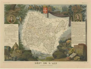 Antique Map of the Department of Lain