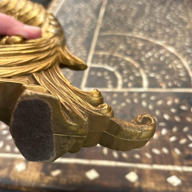 Syroco Gilt Syroco Peacock Tabletop Sculpture For Sale - Image 4 of 6