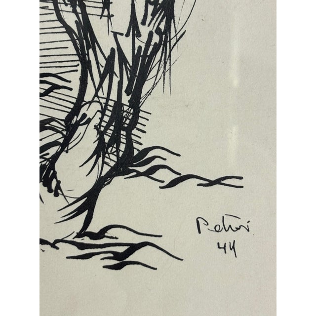 1940s Dimitri Petrov Ink Drawing 1919-1986 For Sale - Image 4 of 8