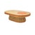Java dining table in tinted rattan & imitation grained leather by popus editions. Dimensions: w 120 x d 73 x h 34 cm....