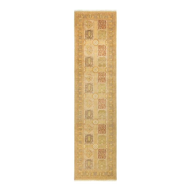 Mogul Collection Hand-Knotted Runner - Ivory 3' 2" x 12' 6" For Sale - Image 4 of 4