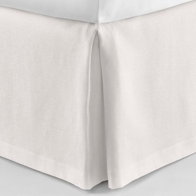 Queen Mandalay Tailored Linen Bed Skirt, Offwhite Chairish