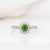 Contemporary Round Demantoid Garnet and Natural Diamond Ring in Solid 14k White Gold, Size 6.75 For Sale - Image 3 of 7