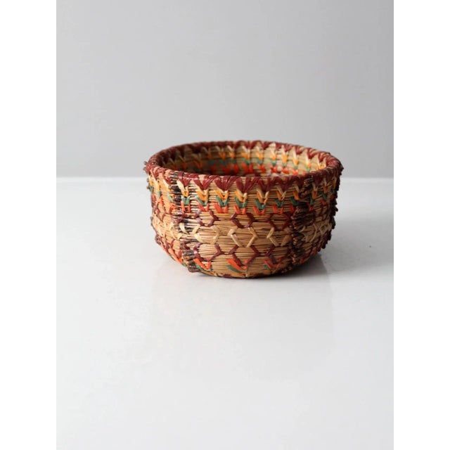 Vintage Woven Basket Bowl For Sale - Image 9 of 9