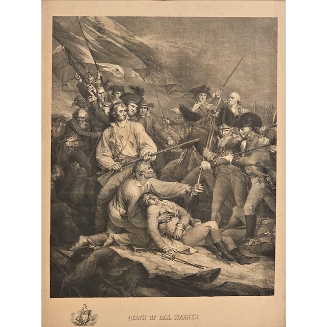 "Death of Gen. Warren", a hand-tinted engraving, England circa 1860.