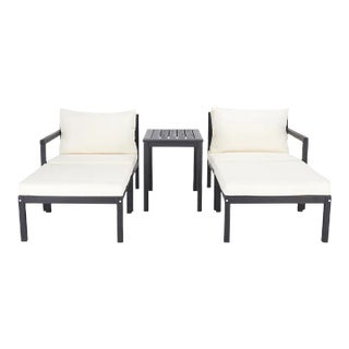 Pratia 5 Piece Outdoor Set - Dark Slate Gray/Beige For Sale