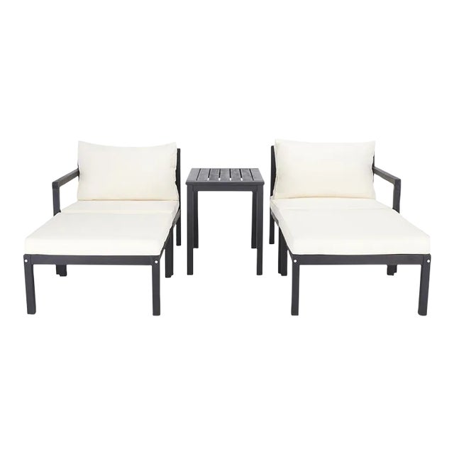 Pratia 5 Piece Outdoor Set - Dark Slate Gray/Beige For Sale