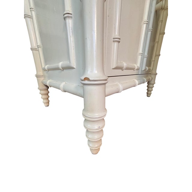 White Williams-Sonoma Home "Hampstead" Faux Bamboo Nightstands With Carrara Marble Tops - Pair For Sale - Image 8 of 14