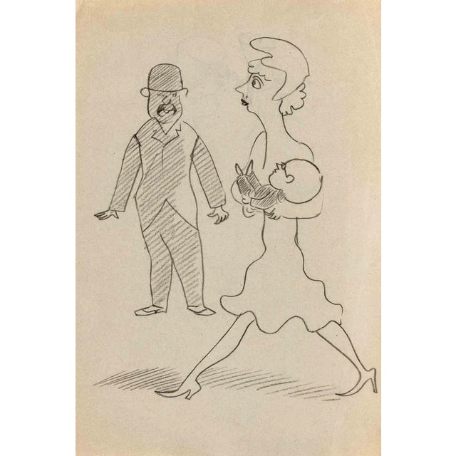 Pencil drawing realized by Mino Maccari in 1940s. Not signed. Very good condition, with a sketch on rear. This piece is...