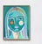 Textile “Miss C in Aqua”, Original Small Painting on Canvas by Cassandra Auker For Sale - Image 7 of 8
