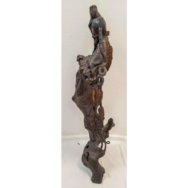 Large Chinese or Japanese Carved Rootwood Sculpture For Sale - Image 11 of 13