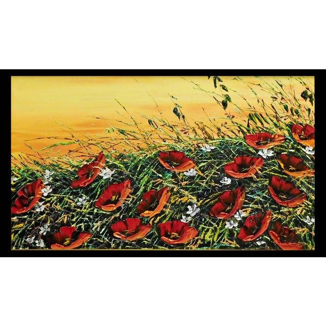 Impressionist Maya Eventov Untitled Oil Flower Canvas With Beautiful Custom Frame For Sale - Image 3 of 9