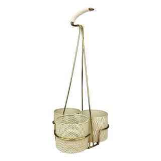 Mid-Century Modern Perforated Metal Bottle Holder, 1950s For Sale