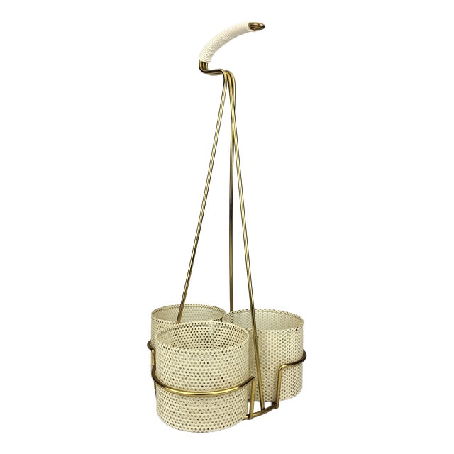 Mid-Century Modern Perforated Metal Bottle Holder, 1950s For Sale