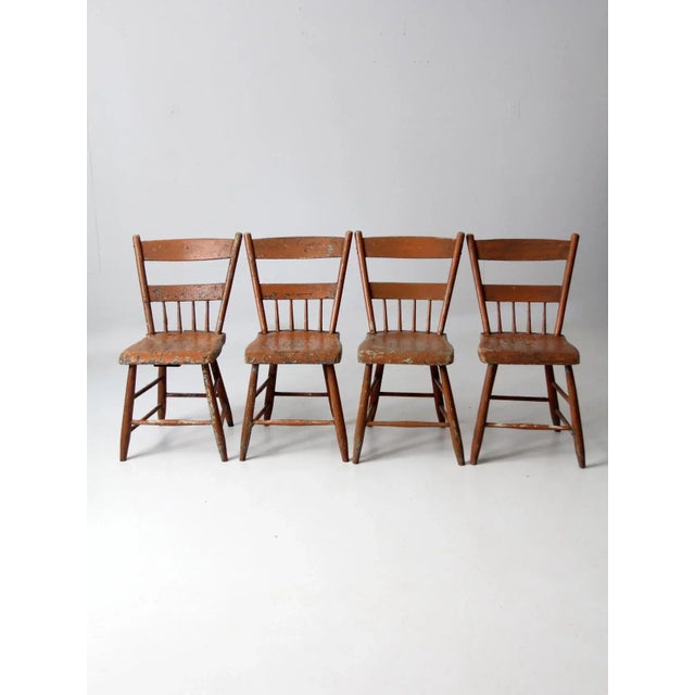 Antique Primitive Dining Chairs Set of 4 For Sale - Image 12 of 12