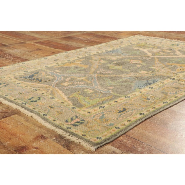 Modern Style Oushak Rug - 04'01 X 05'10 For Sale In Dallas - Image 6 of 9