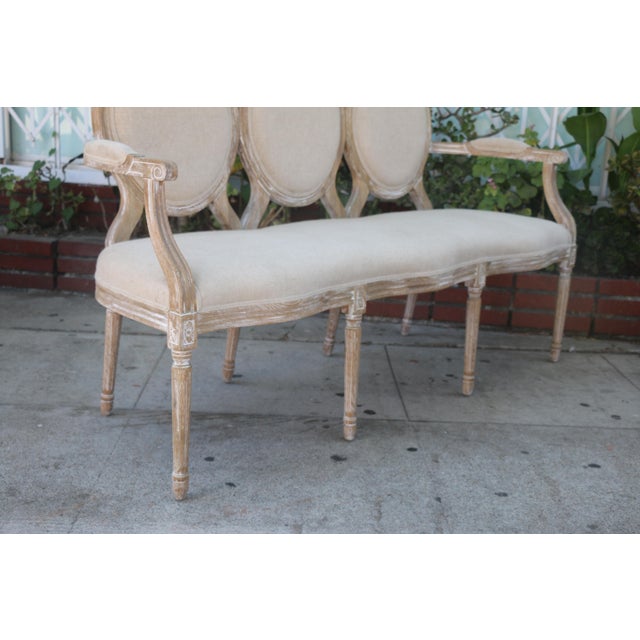 French Country Style Burlap Settee Sofa Chairish