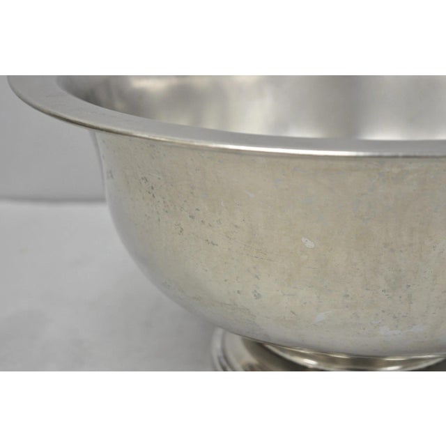 Vintage Modern Stainless Steel Metal Punchbowl Champagne Wine Chiller Ice Bucket For Sale - Image 12 of 14