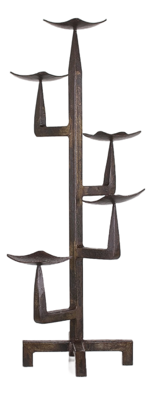 Brutalist Wrought Iron 4-Armed Candelabra, 1960s