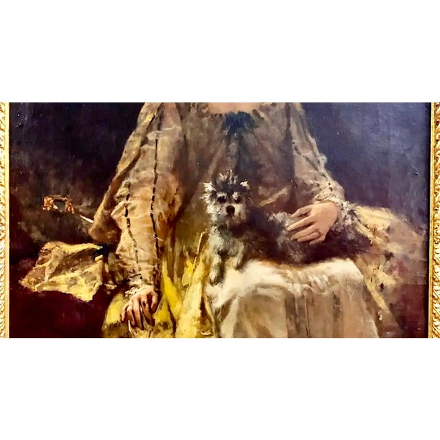 A Lady and Her Dog, by Ferdinand Heilbuth For Sale - Image 4 of 11