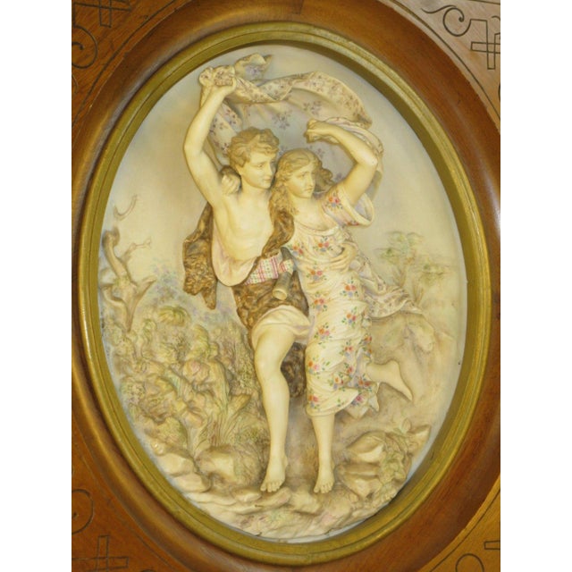 This Antique Porcelain Plaque is a 3D Interpretation of the famous Painting: The Storm (La Tempête) is a painting by...
