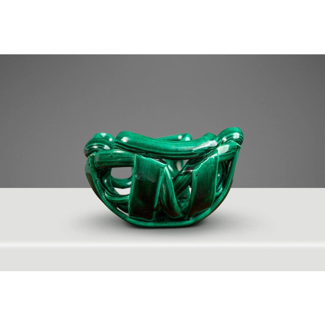 Introducing a gorgeous Post Modern braided ceramic display bowl. Perfect as the centerpiece of a dining table or amongst a...