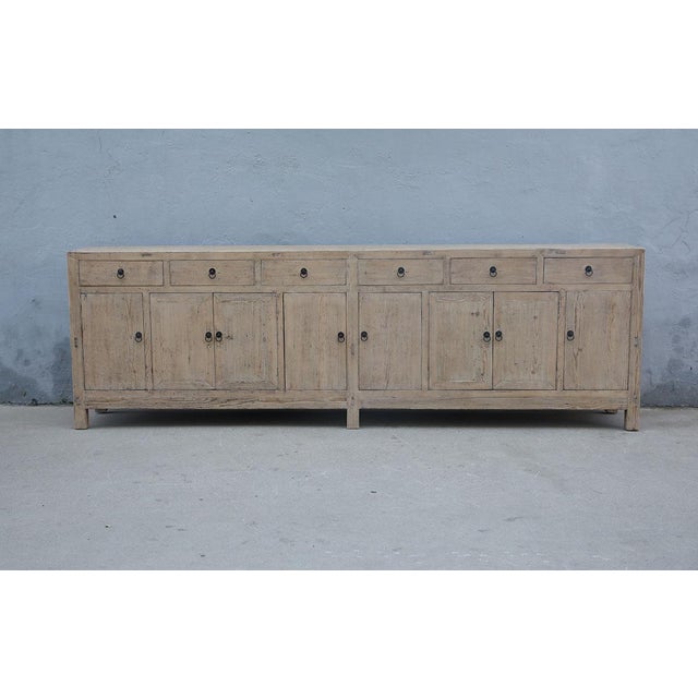 Vintage Large Bleached Pine Cabinet For Sale - Image 4 of 5