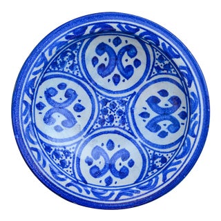 Blue Moroccan Ceramic Plate For Sale