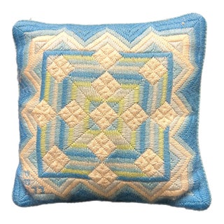 Vintage Op-Art Geometric Pillow For Sale