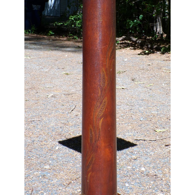Brown Antique Art Nouveau Mahogany Pedestal Plant Bust Stand For Sale - Image 8 of 18