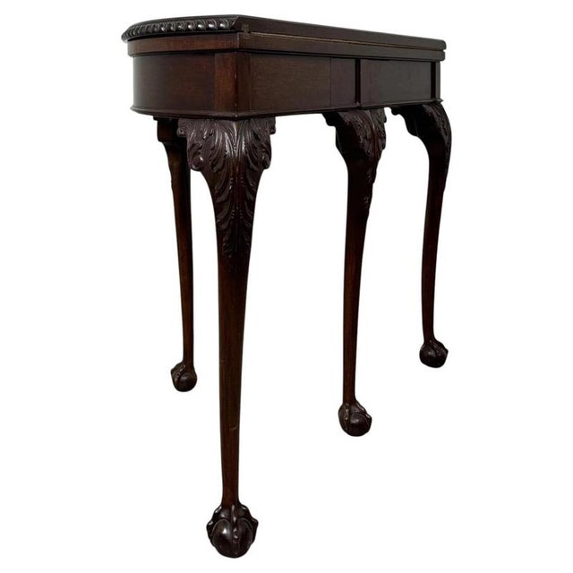 20th Century Edwardian English Mahogany Demi-Lune Card Table, 1890s For Sale - Image 10 of 13