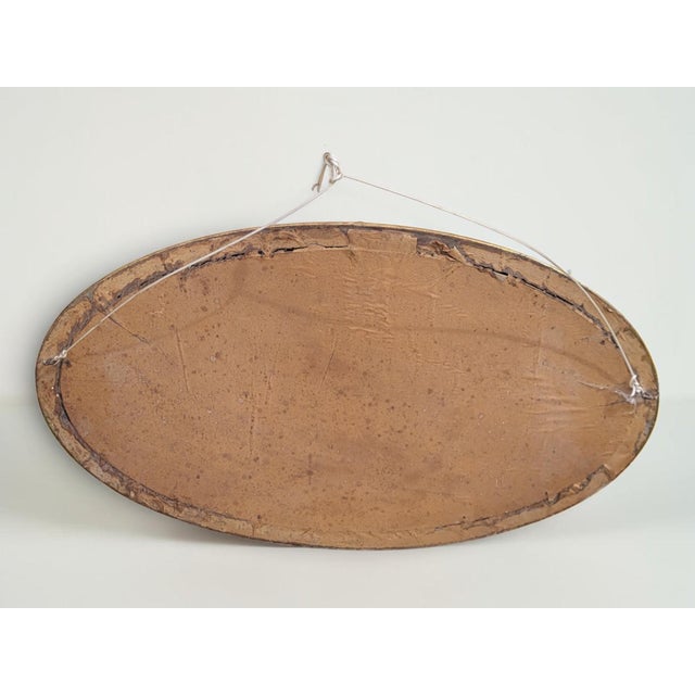 Louis XVI Oval Mirror in Gilded Wood, 1890s For Sale - Image 10 of 12