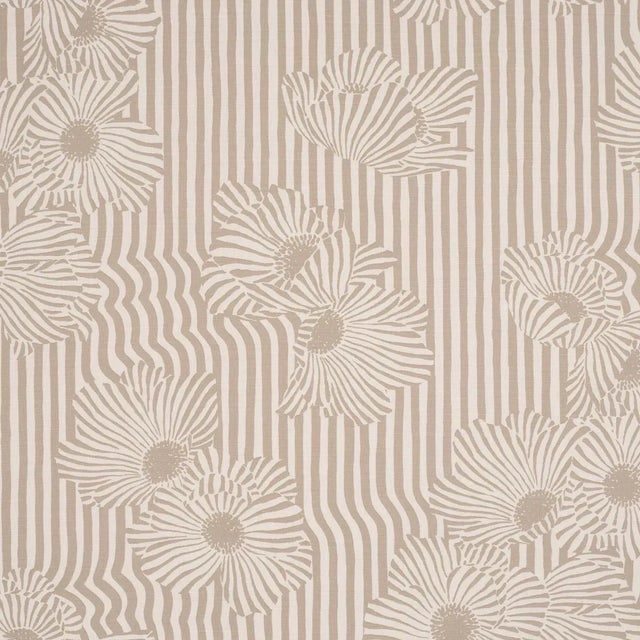 SAMPLE - Schumacher Chaney Floral Fabric In Sand For Sale