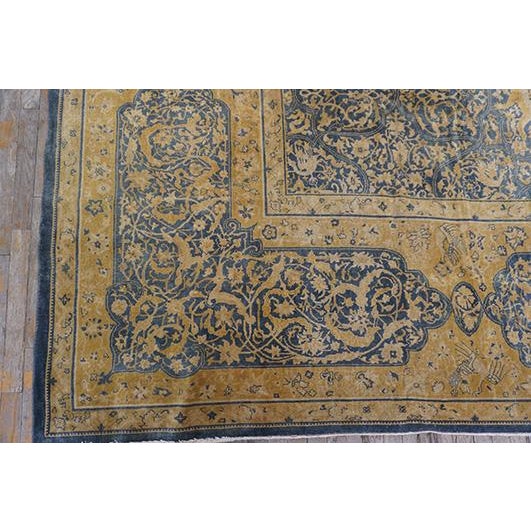 1830s Antique Blue Navy Tribal Geometric Antique Knotted Wool Persian Bakhtiari Rug For Sale - Image 4 of 10