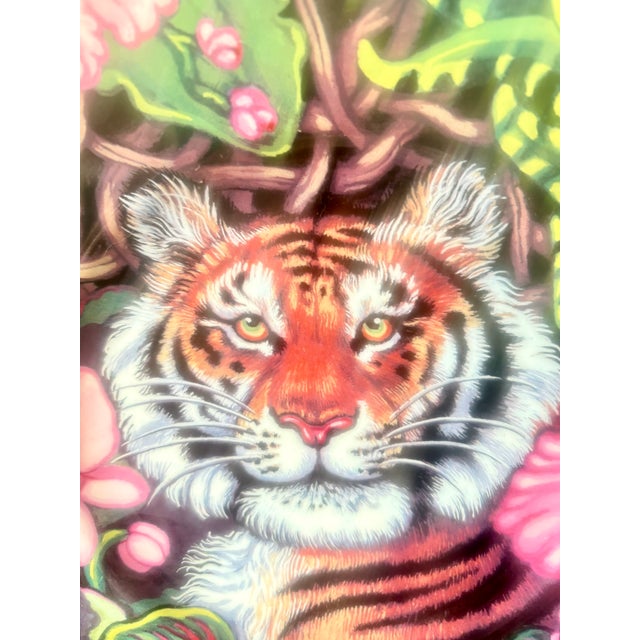 Late 20th Century Fitz and Floyd Exotic Jungle Tiger Plate For Sale - Image 5 of 8