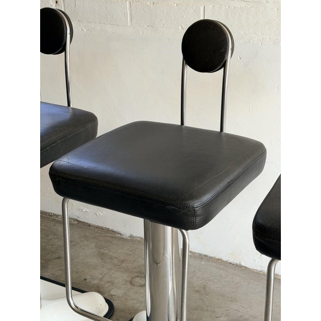 1970s Birillo Bar Stools by Joe Colombo for Zanotta, Italy, 1971, Set of 3 For Sale - Image 5 of 11