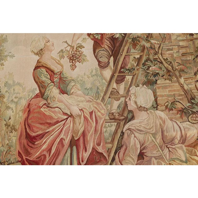 1990s Vintage French Handmade Nature Pictorial Tapestry, Wall Hanging For Sale - Image 5 of 6