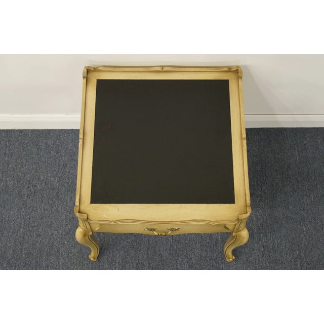 Brown John A. Colby & Sons French Provincial Pickled Wood 25" Square Accent End Table For Sale - Image 8 of 13