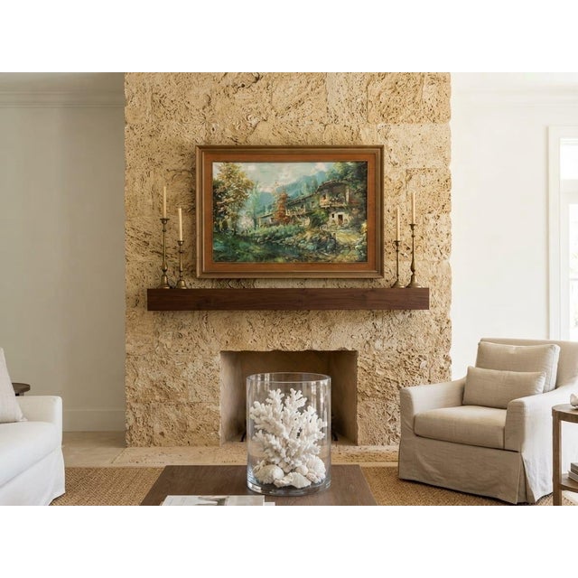 Antique Painting: Mountain Landscape With Rustic Country Houses For Sale - Image 12 of 12