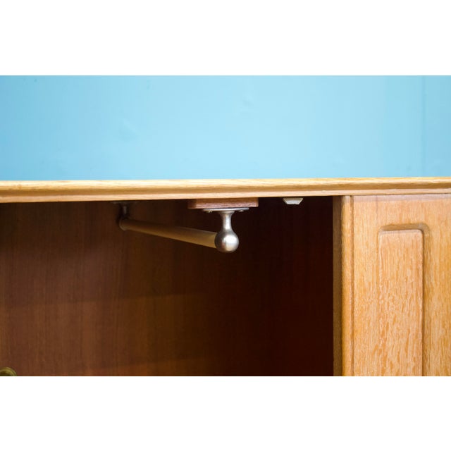Wood Mid-Century Limed Oak Compact Wardrobe, 1950s For Sale - Image 7 of 11