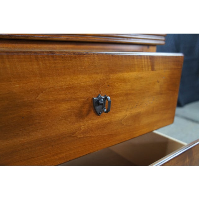 2 Vintage Lexington French Louis Philippe Cherry Nightstands Bedside Table Pair For Sale - Image 10 of 12