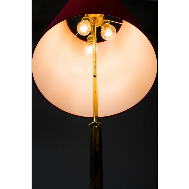 Metal Adjustable Floor Lamp with Fabric Shade, 1950s For Sale - Image 7 of 13