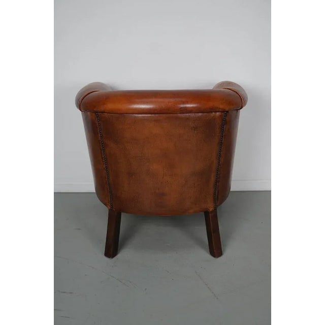 Vintage Dutch Cognac Colored Leather Club Chair For Sale - Image 16 of 18