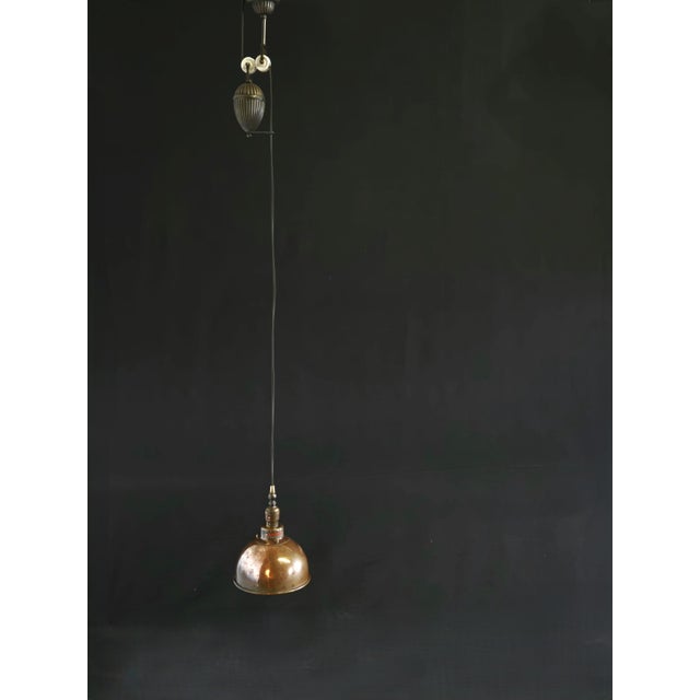 French Provincial 1960s Victorian Era Single Pulley Ceiling Lamp For Sale - Image 3 of 10