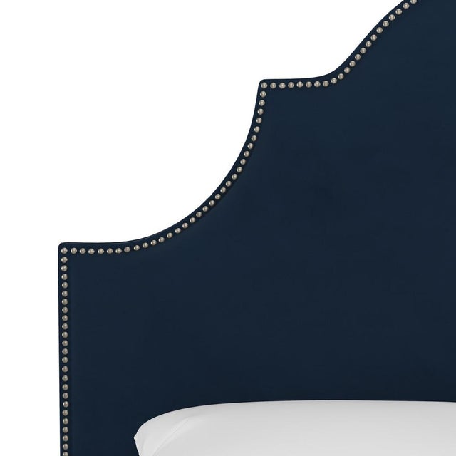 Twin Bed in Velvet Ink For Sale - Image 4 of 6